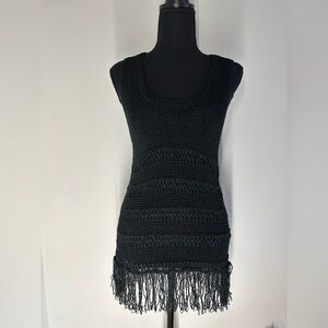 Zara Black Crocheted Cover Up